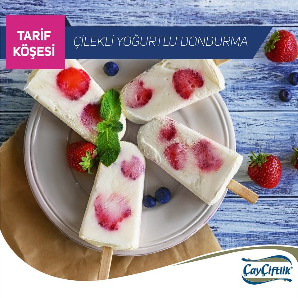 ÇİLEKLİ YOĞURTLU DONDURMA